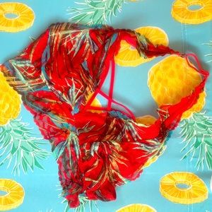 Victoria Secret PINK Red tropical print Bralette